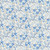 In The Beginning Fabrics Lovelies by Jason Yenter Blue Lucy Floral, close-up of a fabric with a detailed pattern of blue and white flowers with hints of yellow on a light background.