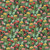 In The Beginning Fabrics Southwest Minis by Jason Yenter Green Red Cactus Flower Field, colorful cactus-themed fabric with green cacti, red, pink, and yellow flowers, and blue-green cactus pads with yellow spots.