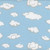 AE Nathan Comfy Flannel Blue White Puffy Clouds Baby Flannel