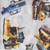 Hoffman Fabrics Hammer Down Grey Work Trucks Front End Loader F-150 Fork Lift Dump Truck