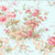 Clothworks Fabrics Charlotte Aqua Blue Pink French Ribbon Roses Cottage Floral, fabric with a pastel blue background featuring pink roses, ribbons, birds, and mushrooms in a vintage cottage floral pattern.
