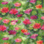 Clothworks Fabrics Lily Pond by Sue Zipkin Red Green Lotus Water Lilies, watercolor style fabric pattern featuring pink, red, and orange water lilies with green lily pads.