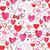 Clothworks Fabrics Love Matters by Claudia Bianchi White Red Mixed Hearts