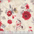 Wilmington Prints Fabrics Scarlet Dreams Beth Grove Large Floral Toss Cream, floral fabric with large red, cream, and gray flowers and leaves on a cream background.