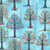 Benartex Fabrics Farm Feathered Folk  Nicole Decamp Folklore Forest Sky Blue