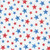 Benartex Fabrics Red, White and Sweet Nicole Decamp Stars of Liberty White, patriotic star-patterned fabric with red and blue stars on a white background.
