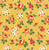 Poppie Cotton Fabrics Flower Market Yellow Hand Picked Flowers, floral fabric pattern with yellow background and vibrant red, white, and green floral design.