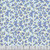 Benartex Fabrics Seaside Garden Shelley Cavanna Heather Cobalt, fabric with small blue flowers and green leaves on a white background.