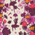 Moda Ruby Star Society Fabrics Hello Alice Sarah Watts Rabbit Hole Floral Damask Shell Natural, fabric pattern featuring whimsical illustrations of girls with umbrellas, mushrooms, teapots, rabbits, and various flowers in shades of purple, orange, and pink on a light background.