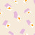 Moda Ruby Star Society Fabrics Hello Alice Sarah Watts Falling Aces Cards Shell Natural, playful pattern featuring scattered playing cards with orange hearts and purple shape accents on a beige background.