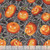 Henry Glass Fabrics Halloween Afterlife Party Glow in the Dark Orange Pumpkins Black Spider Webs