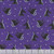Henry Glass Fabrics Halloween Afterlife Party Glow in the Dark Purple Black Cats