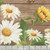 Timeless Treasures Fabrics You Are My Sunshine You Are My Sunshine Panel, 24x44 inch brown fabric with white daisies, yellow flowers, green leaves, and a bee on a wooden background.