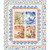 Studio E Fabrics Air Mail by Nancy Smith Forever Stamp Quilt Kit, colorful quilt featuring bird illustrations and postage stamp designs with intricate borders.