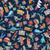 Quilting Treasures Fabrics Get Your Kicks Route 66 by Dan Morris Navy Blue Atractions Icons