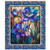 Quilting Treasures Fabrics Mosaic Blooms by Dan Morris Blue Purple Stained Glass Flower Panel