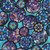 Quilting Treasures Fabrics Mosaic Blooms by Dan Morris Blue Purple Floral Murano Glass Beads