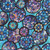 Quilting Treasures Fabrics Mosaic Blooms by Dan Morris Blue Purple Floral Murano Glass Beads
