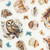 Quilting Treasures Fabrics Night Owls by Dan Morris White Brown Owls Butterflies Moths