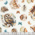 Quilting Treasures Fabrics Night Owls by Dan Morris White Brown Owls Butterflies Moths