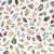 Quilting Treasures Fabrics Night Owls by Dan Morris White Purple Leaves Foliage