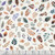 Quilting Treasures Fabrics Night Owls by Dan Morris White Purple Leaves Foliage