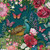 Lumin Fabrics White Owl Wild Garden Nicole Tamarin Peacocks and Flowers Teal