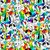 Timeless Treasures Fabrics Pet Novelty Rainbow Red Orange Blue Green Yellow Dogs