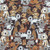 Timeless Treasures Fabrics Pet Novelty Brown Packed Dogs