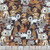 Timeless Treasures Fabrics Pet Novelty Brown Packed Dogs