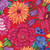 Timeless Treasures Fabrics Living Color Large Hacienda Floral Packed Red