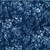 Hoffman Fabrics Bali Hand Dyed Batik Leafy Branches Ferns Fronds Navy Blue, fabric featuring a navy blue background with hand-dyed batik design of leafy branches, ferns, and fronds in various shades of blue.