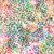 Hoffman Fabrics Bali Hand Dyed Batik Droplets Whimsy Pink Green Cream, colorful batik fabric with droplet patterns in pink, green, cream, and multicolor shades.