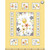 Clothworks Fabrics Sweet Bees SusyBee Panel 36 Inch, fabric panel with cheerful bee and flower design on yellow background.