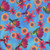 Blank Quilting Fabrics Luminous Haven JK Stewart Bright Blue Hummingbirds and Flowers, vibrant fabric with hummingbirds and colorful flowers on a bright blue background.