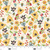 Blank Quilting Fabrics Nature's Symphony Color Pop Studio Pale Yellow Beehives and Flowers, fabric with illustrations of beehives, bees, flowers, and butterflies in bright colors.