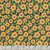 Blank Quilting Fabrics Nature's Symphony Color Pop Studio Black Flowers, vibrant yellow flowers with green leaves on a black background.