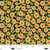 Blank Quilting Fabrics Nature's Symphony Color Pop Studio Black Flowers, fabric with a vibrant pattern of yellow-orange flowers with pink centers and green leaves on a black background.
