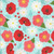 Blank Quilting Fabrics The Bright Side Jessica Dayon Turquoise Blue Daisy and Poppy Flowers