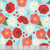 Blank Quilting Fabrics The Bright Side Jessica Dayon Turquoise Blue Daisy and Poppy Flowers