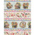 Henry Glass Fabrics Basket Full of Blessings Catherine Bartolli Sky Blue Repeating Border Stripe, watercolor-style Easter bunny and floral pattern with pastel colors.
