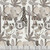 Henry Glass Fabrics Jungle Romp Betsey Cavallo Cream Beige Directional Animals, fabric with a jungle-themed pattern featuring elephants, lions, giraffes, and tigers in neutral beige, cream, and brown tones.