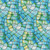 Henry Glass Fabrics Kaleidoscope 108 Inch City Art Studio Turquoise Blue Green Stained Glass, colorful stained glass pattern in various shades of blue, green, and yellow with black outlines.