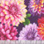 Henry Glass Fabrics Blissful Blooms Color Principle  Purple Dahlias
