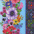 Studio E Fabrics Fabrics Butterfly Boutique Elizabeth Isles Sky Blue Multi Border Stripe, a close-up of vibrant floral and border pattern fabric showcasing colorful flowers and intricate border design.