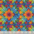 Studio E Fabrics Fabrics Flower Fusion Crazy Marie Multi Geometric Flower, vibrant multicolored floral geometric pattern fabric with detailed petal and leaf designs.