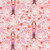 Mia Presley Designs Fabrics Sugar Plum Pink Purple Happy Nutcrackers Stars Trees, a colorful pattern featuring nutcracker figures, candy canes, stars, Christmas trees, and holiday-themed elements in pink, purple, white, and gold colors.