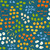 Moda Fabrics Egg and Friends Kimberly Kight Ruby Star Society Froot Cereal Fruit Loop Teal Blue fabric with colorful illustrations of various fruits including strawberries, bananas, blueberries, oranges, and eggs on a teal background.