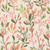 Moda Fabrics Floral Fondant Linn Warme Floral Sprouts Sprigs Cloud Cream, a fabric with a floral pattern featuring pink, peach, and green sprigs, leaves, and small flowers on a cream background.