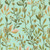 Moda Fabrics Floral Fondant Linn Warme Floral Sprouts Sprigs Sky Blue, detailed fabric pattern featuring floral sprigs and sprigs in shades of brown, pink, and green on a sky blue background.